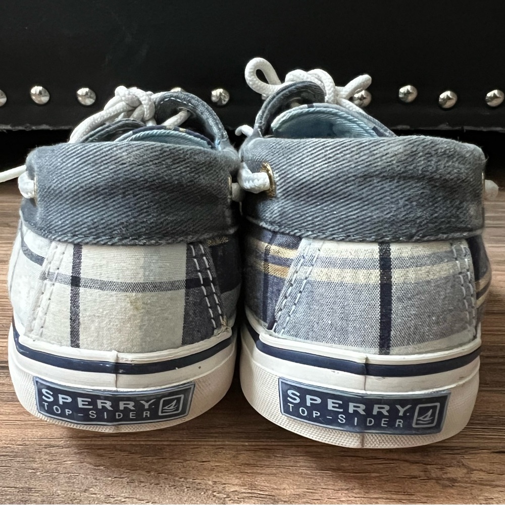 Women’s Sperry Blue Plaid Top-Siders - Picture 4 of 14
